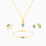 Oval Colored Stones Full Set in 18K Gold
