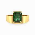 Rectangle Green Stones Ring in 18K Gold