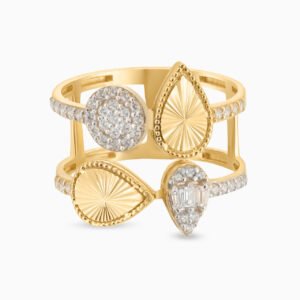 Pear Cubic Zirconia Ring in 18K Gold