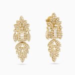Cutwork Cubic Zirconia Drop Earrings in 18K Gold