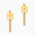 Square Yellow Stone Drop Earrings in 18K Gold