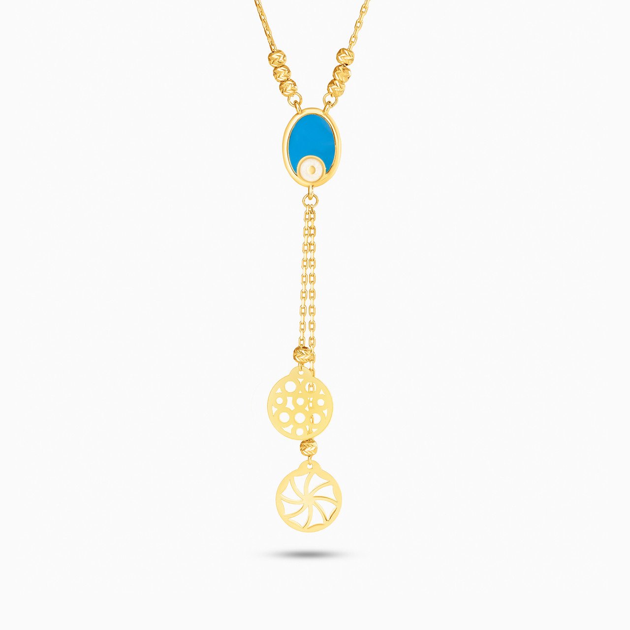 Tassel Enamel Coated Necklace in 18K Gold