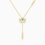Sunburst Colored Stones Necklace in 18K Gold