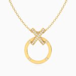 Circle Cubic Zirconia Necklace in 18K Gold