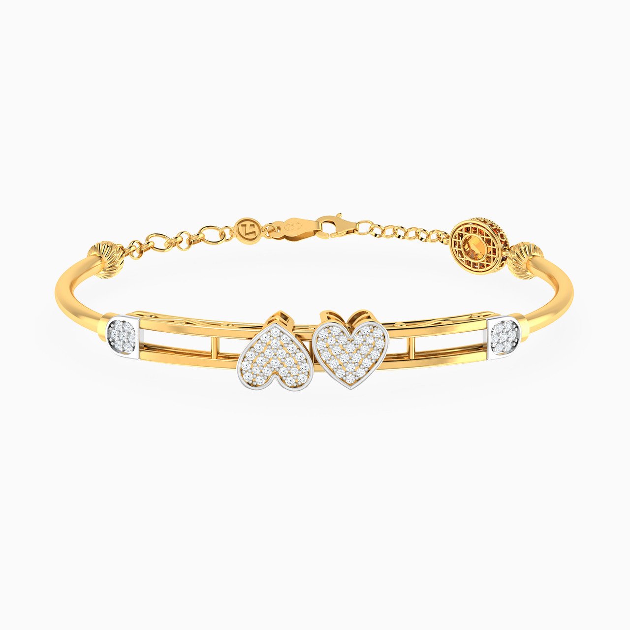 Heart Chain Bracelet in 18K Gold