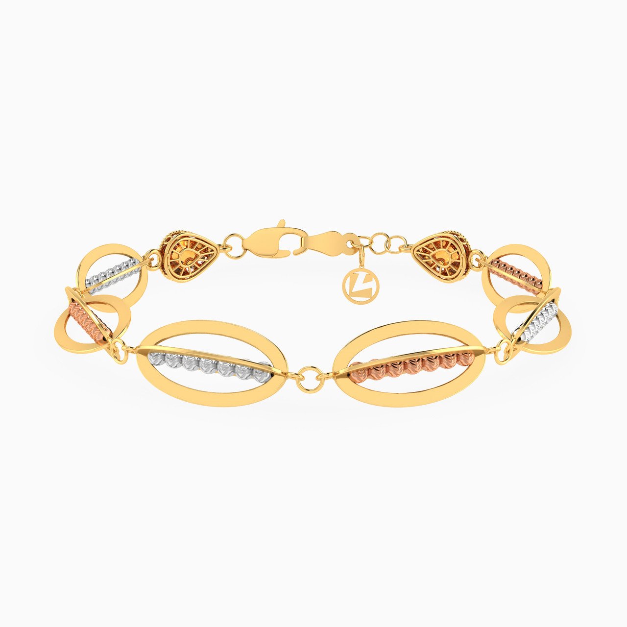 Multi-shaped Chain Bracelet in 18K Gold