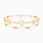 Circle Cubic Zirconia Chain Anklet in 18K Gold