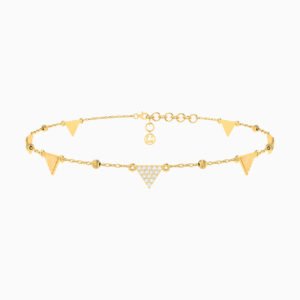 Triangle Cubic Zirconia Chain Bracelet in 18K Gold