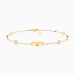 Circle Cubic Zirconia Chain Anklet in 18K Gold