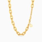 Twisted Link Chain Necklace In 18K Gold