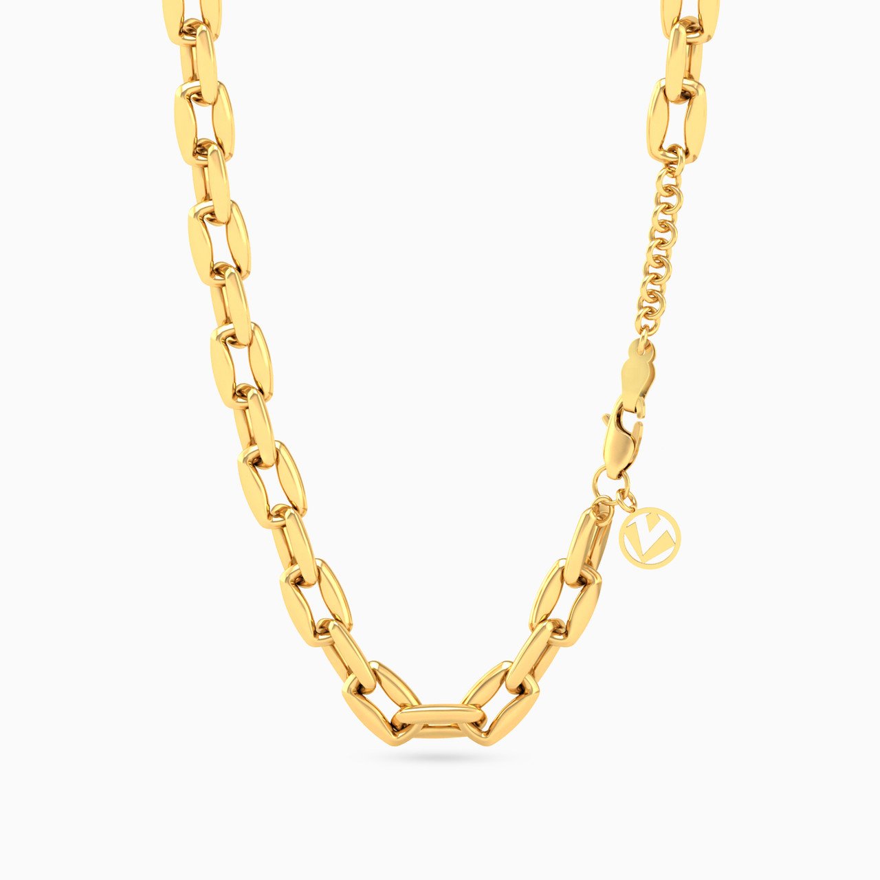 Twisted Link Chain Necklace In 18K Gold