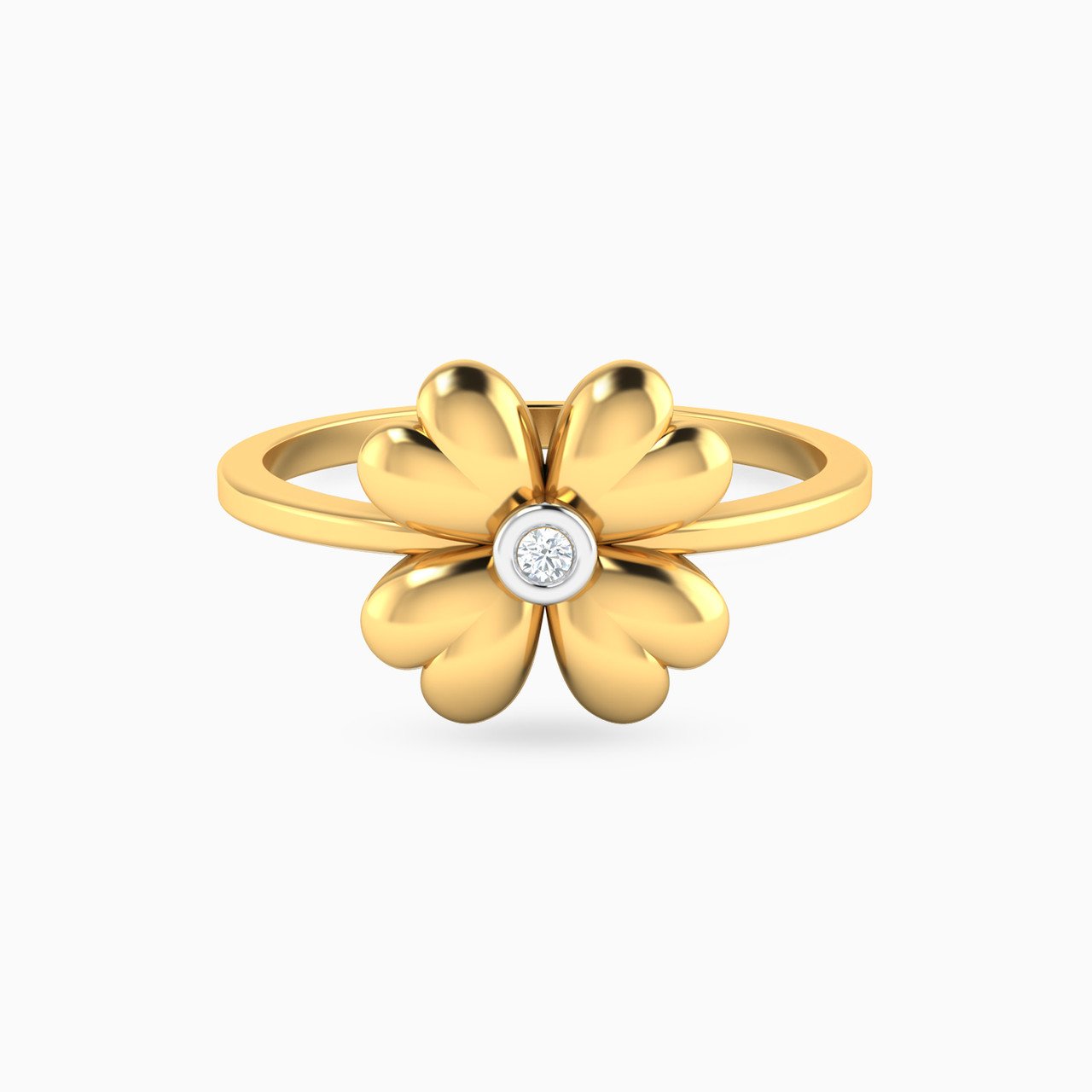 Flower Diamonds Ring in 18K Gold