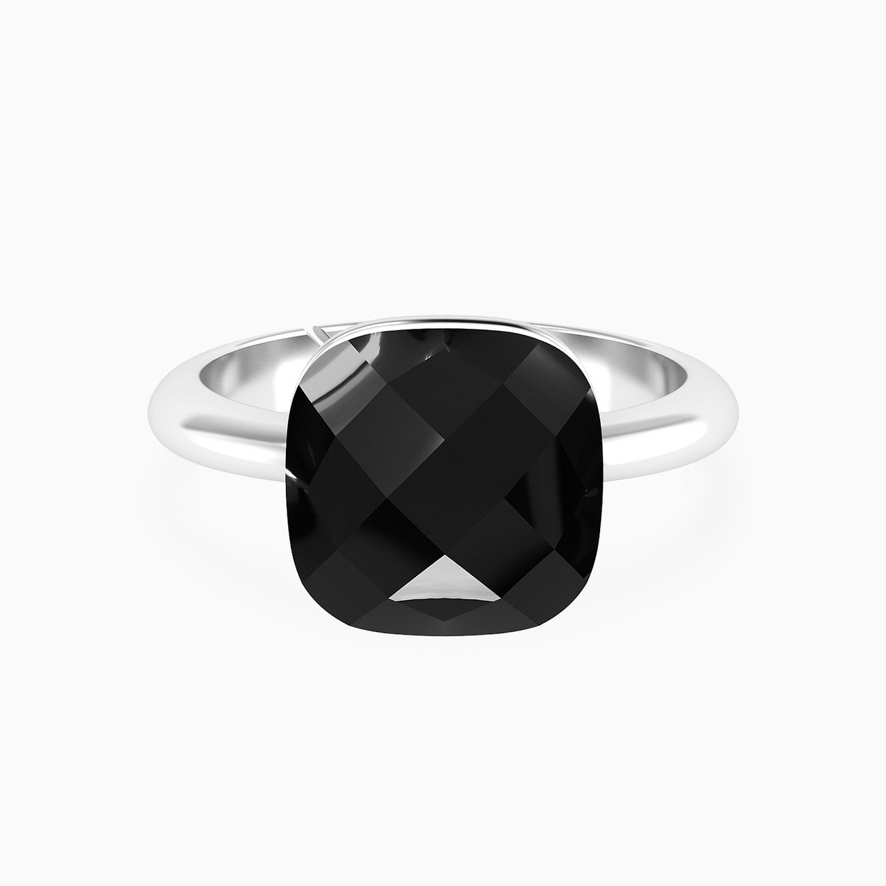 Black Stone Ring In Silver