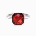 Red Stone Ring In Silver