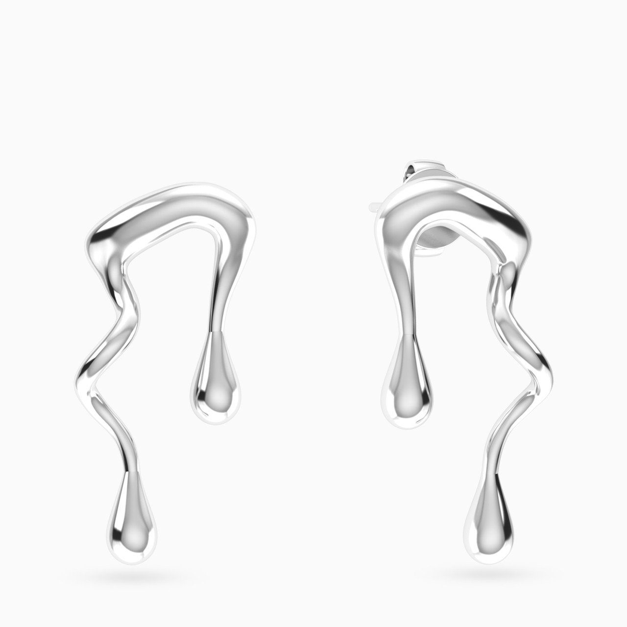 Water Droplets Earrings In Silver