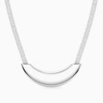 Curved Necklace In Silver