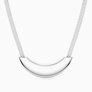 Curved Necklace In Silver