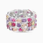 Colored Stones Ring In Silver