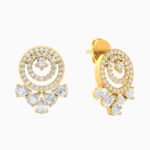 Circle Cubic Zirconia Drop Earrings in 18K Gold