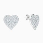Heart Cubic Zirconia Stud Earrings in 18K Gold