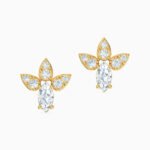 Marquise Cubic Zirconia Stud Earrings in 18K Gold