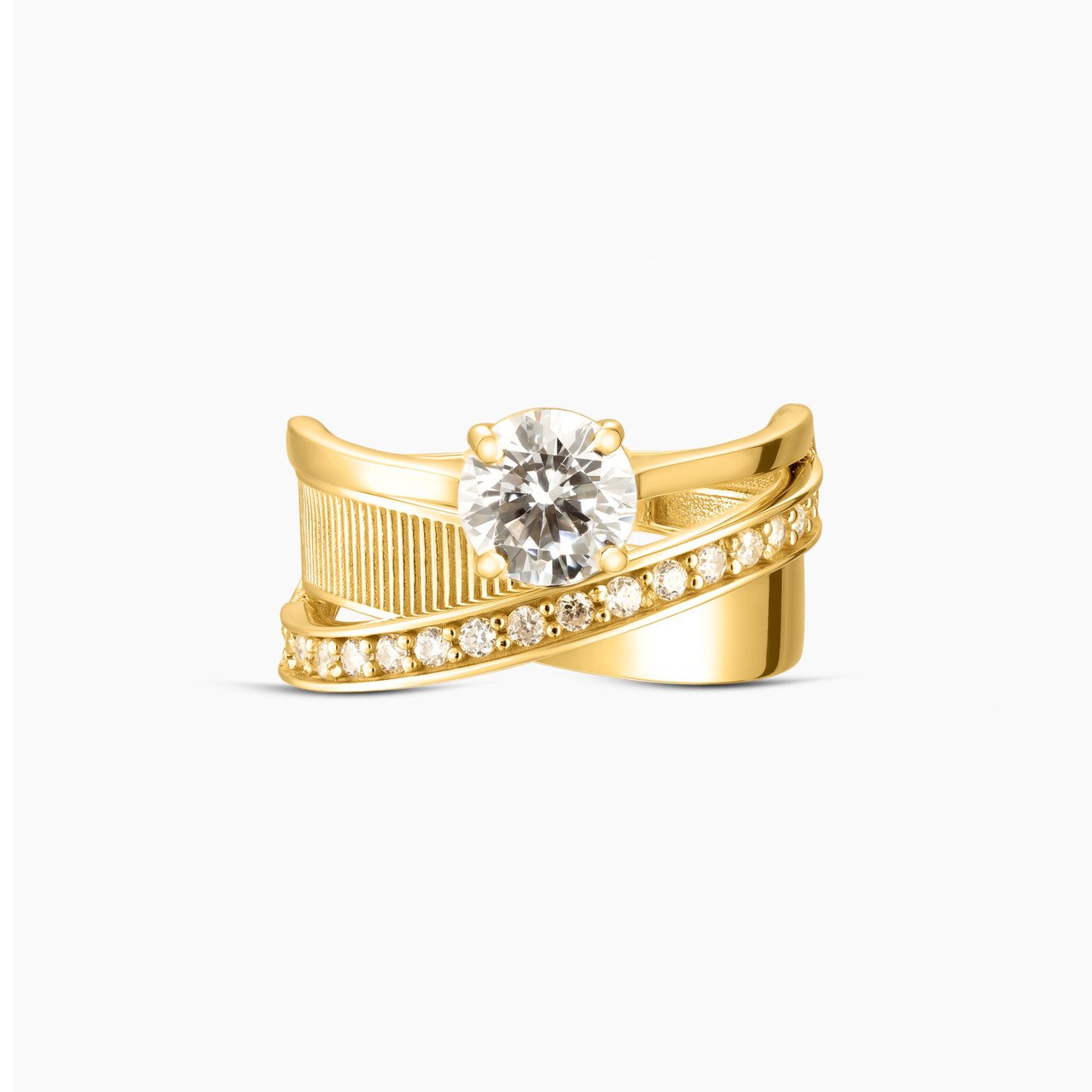 Twist Cubic Zirconia Ring in 18K Gold