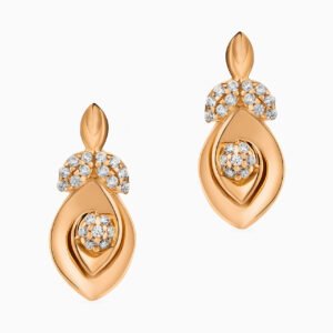 Marquise Cubic Zirconia Stud Earrings in 21K Gold