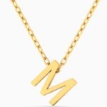 Letter M Necklace In 18K Gold