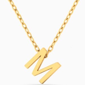 Letter M Necklace In 18K Gold