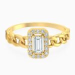 Baguette Colored Stones Statement Ring in 18K Gold