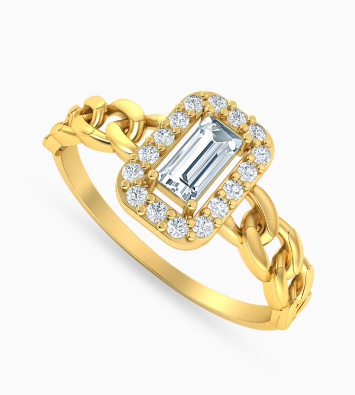 Baguette Colored Stones Statement Ring in 18K Gold - Image 2